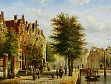 By the Canal by Johannes Franciscus Spohler